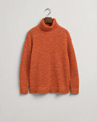 Pull col roulé multicolore