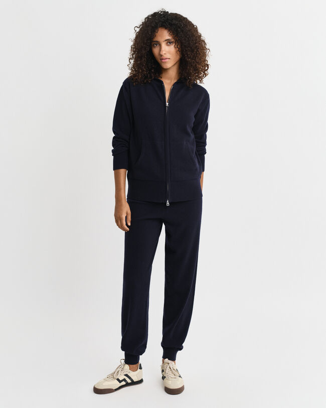 Sweat à capuche zippé en laine d'agneau ultrafine