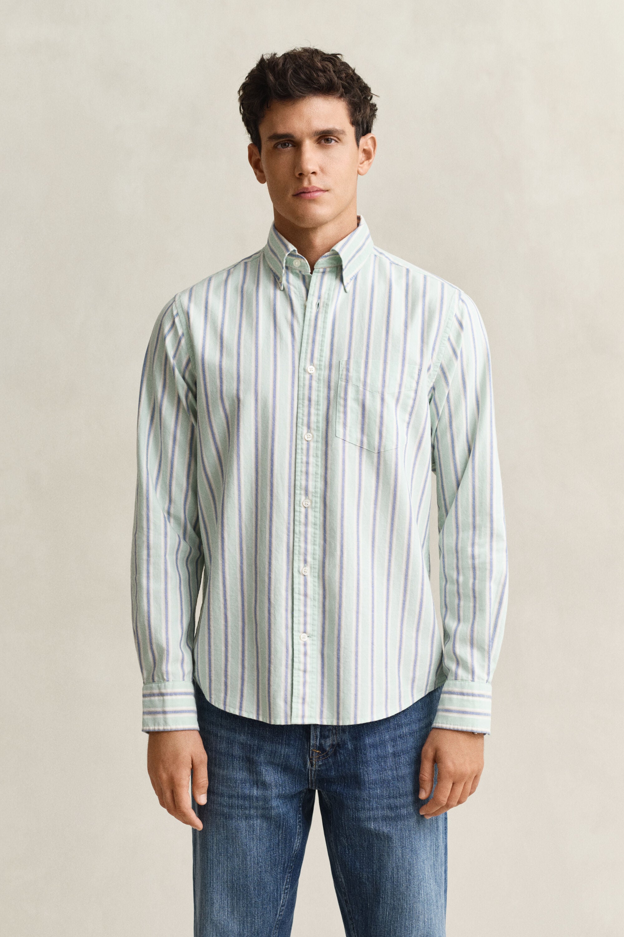Chemise en coton Oxford à rayures Archive