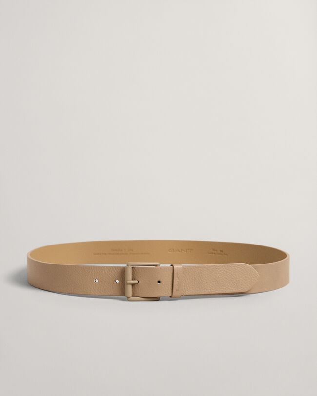 Ceinture en cuir avec boucle ton sur ton