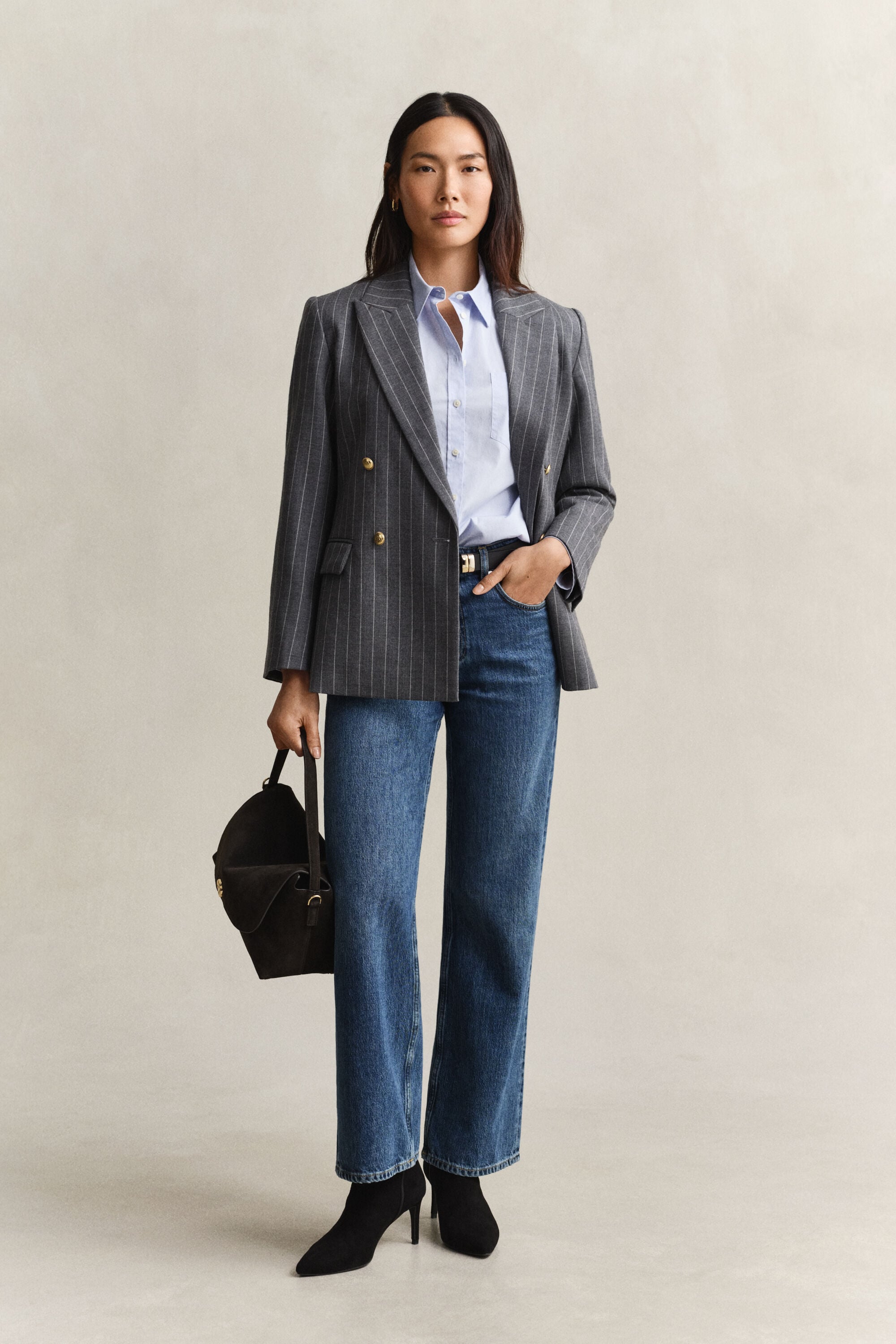 Chemise coupe décontractée en popeline classique