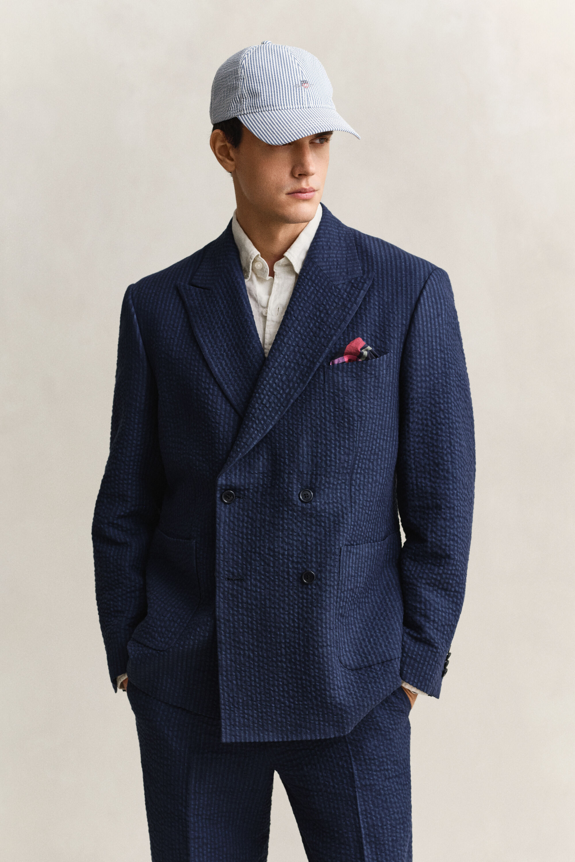 Casquette en seersucker