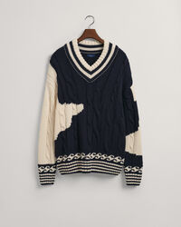 Pull col V en intarsia