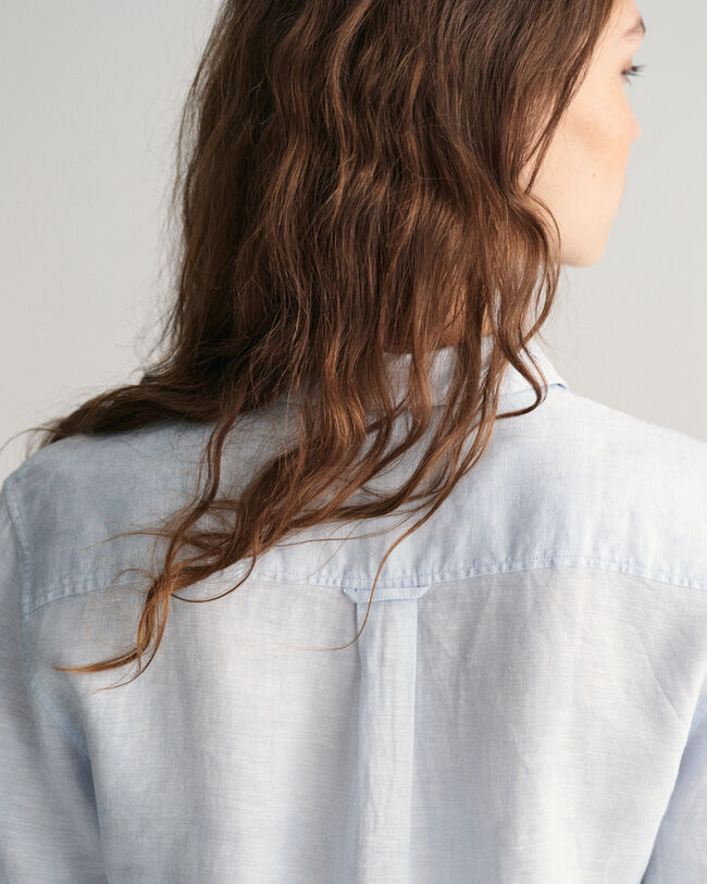 Chemise regular fit en chambray de lin