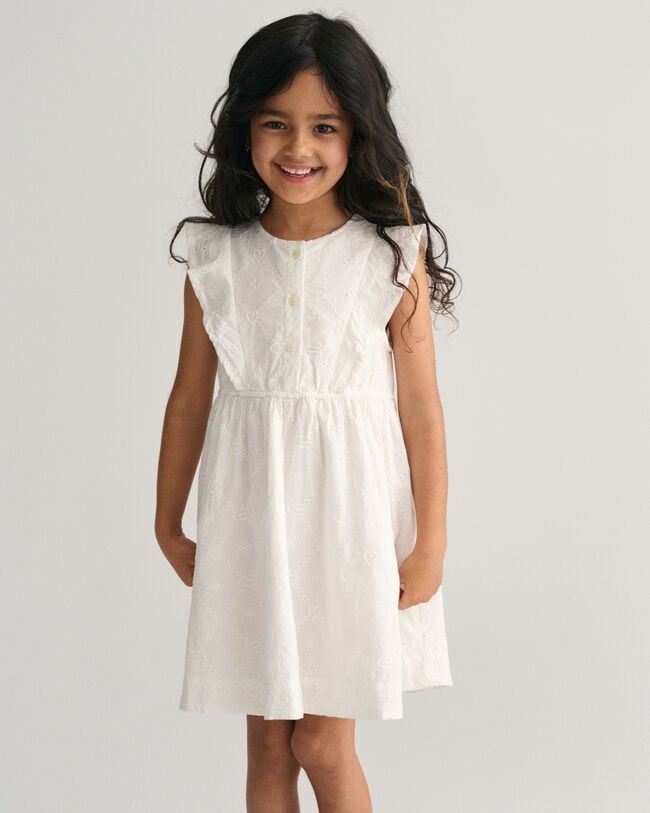 Robe en broderie anglaise &agrave; volants Girls
