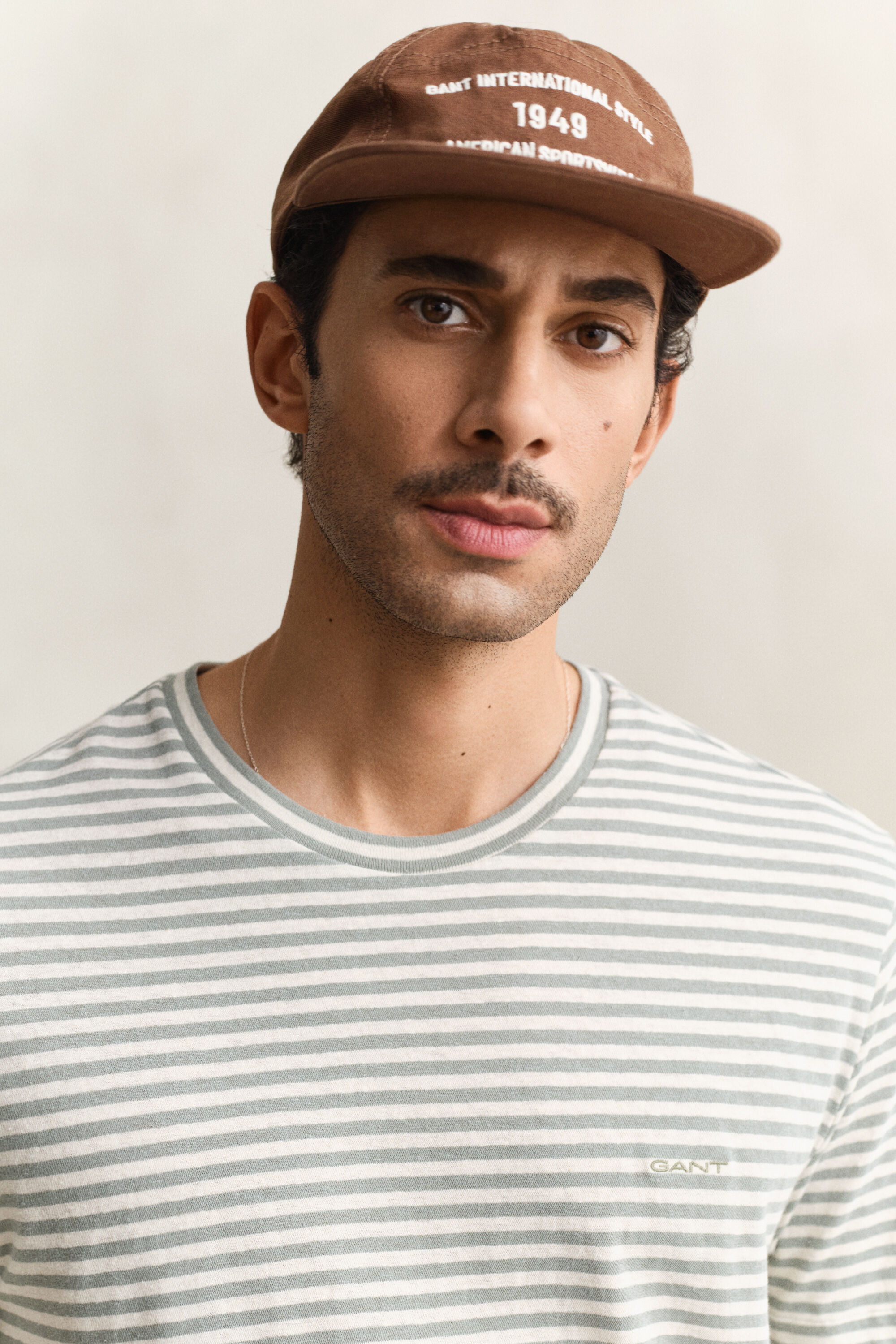 T-shirt en coton et lin à rayures