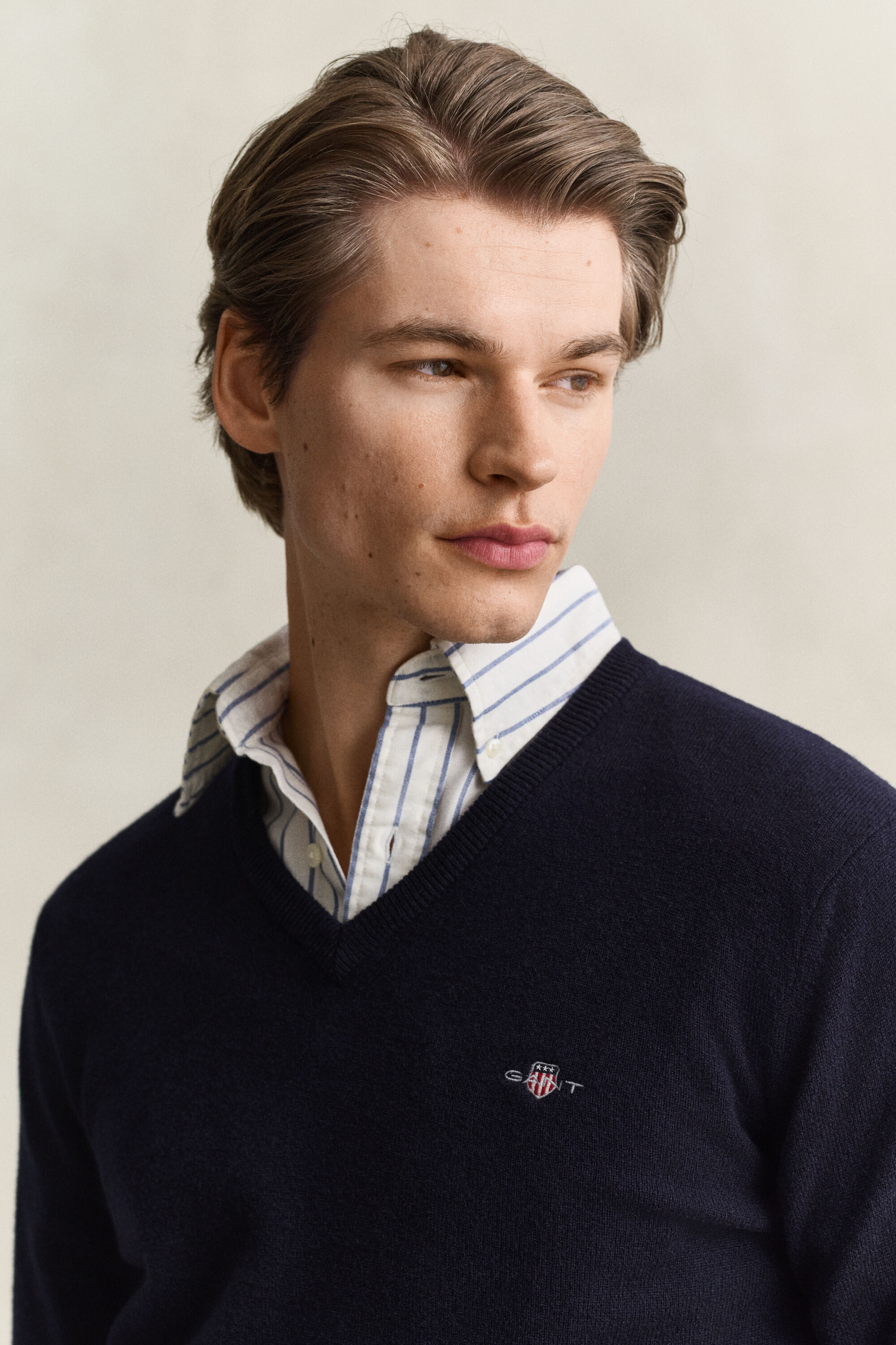Pull col V en laine d’agneau