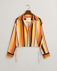 Chemise relaxed fit ray&eacute;e avec liens &agrave; nouer