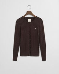 Cardigan en maille de coton stretch à torsades