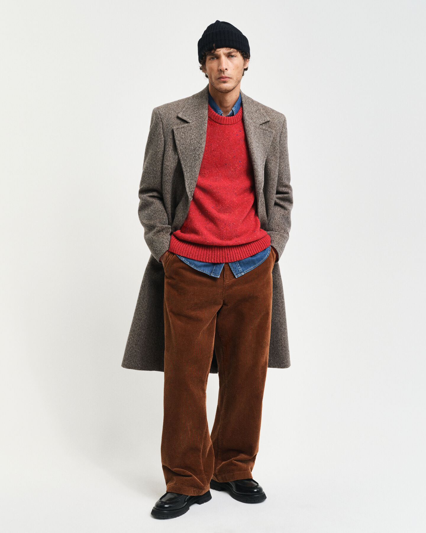 Pull ras du cou en laine mouchet&eacute;e