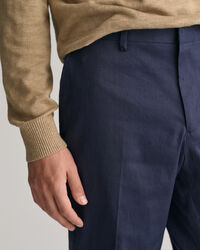 Pantalon de costume slim fit en coton et lin