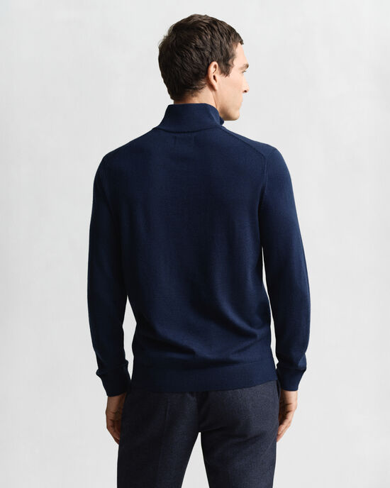 Pull à demi-zip en laine mérinos extrafine