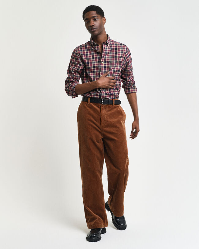 Chemise regular fit en sergé léger à carreaux