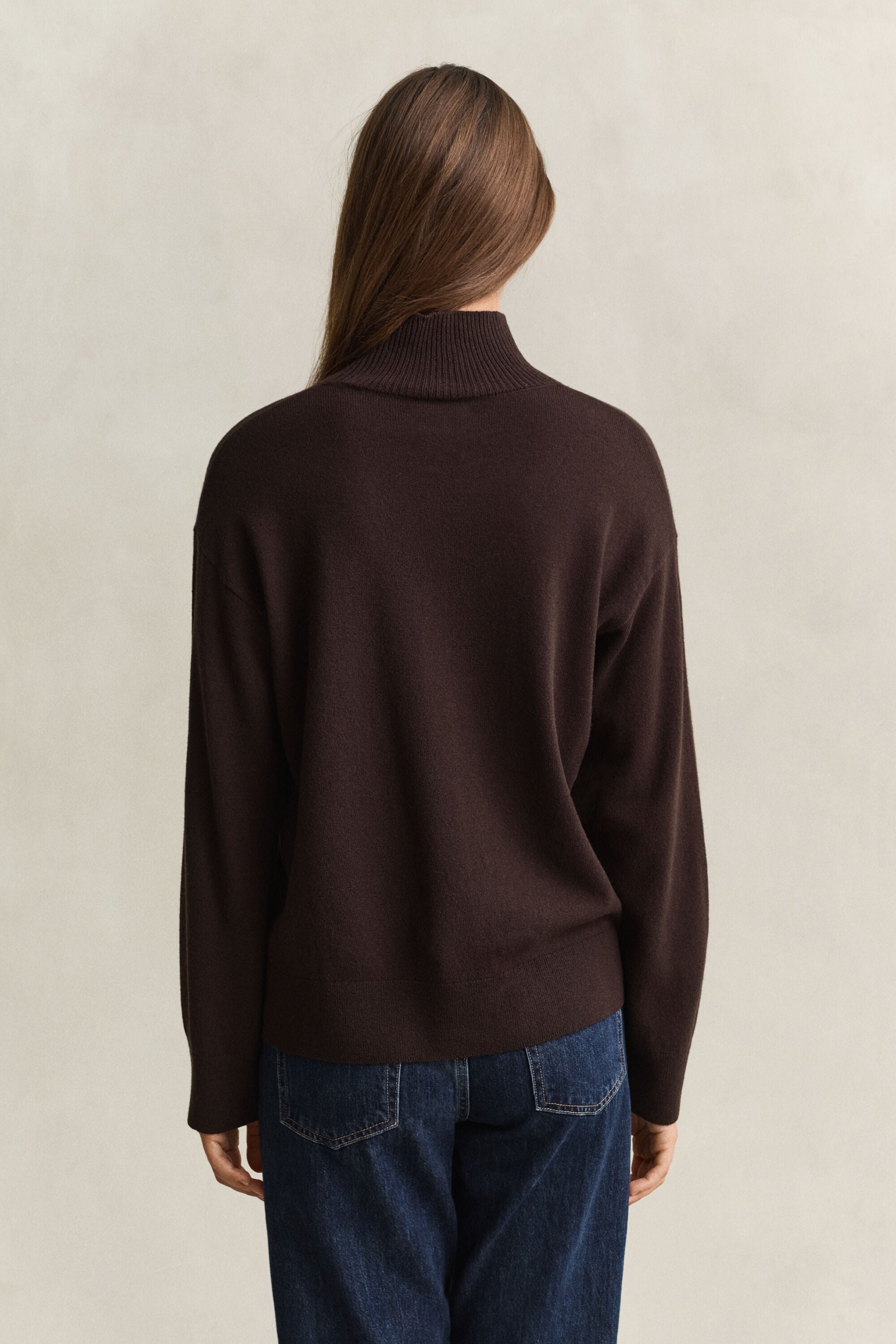 Pull à col cheminée en laine d’agneau ultrafine