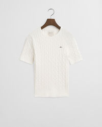 Pull en maille de coton stretch à torsades