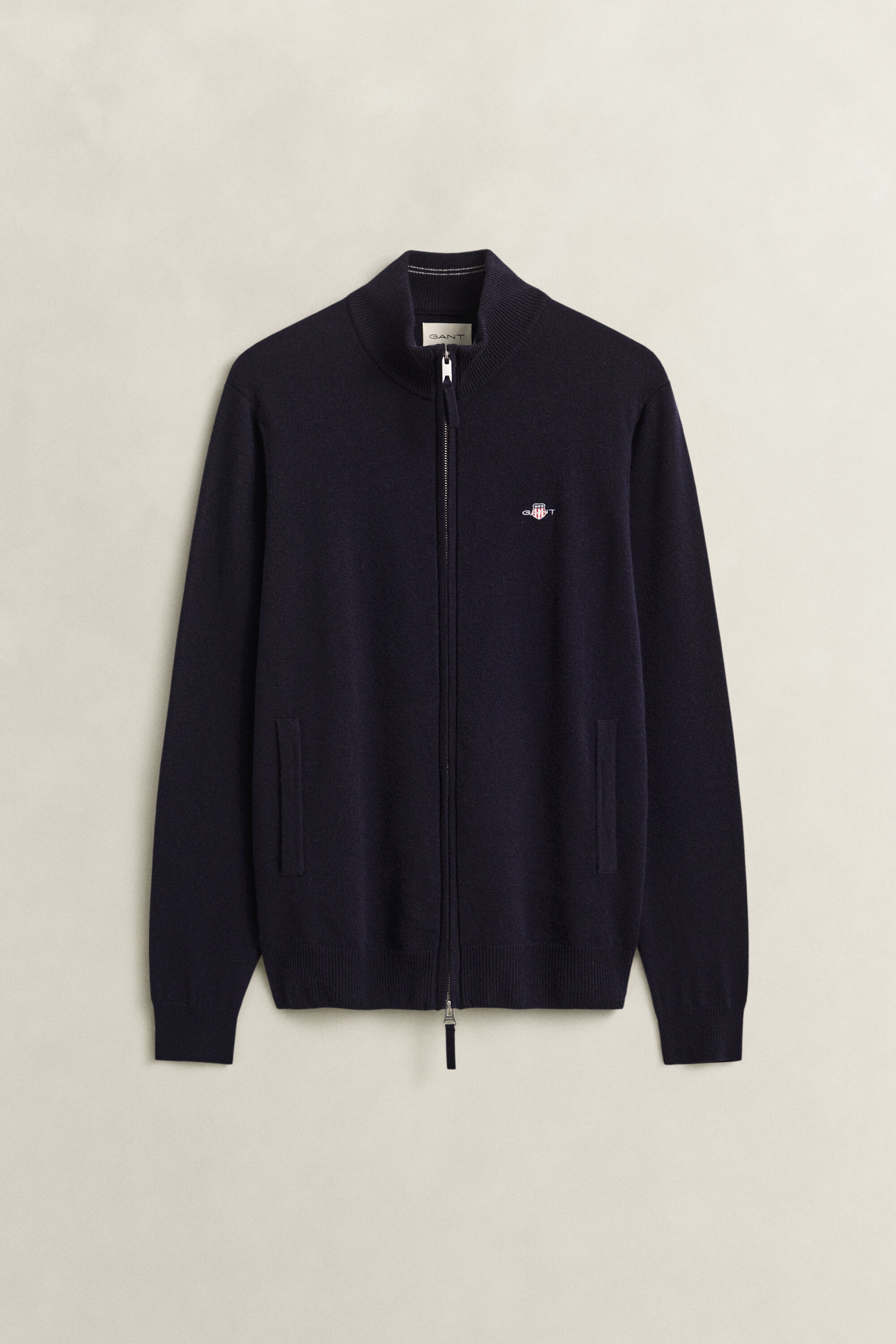 Cardigan zippé en laine d’agneau