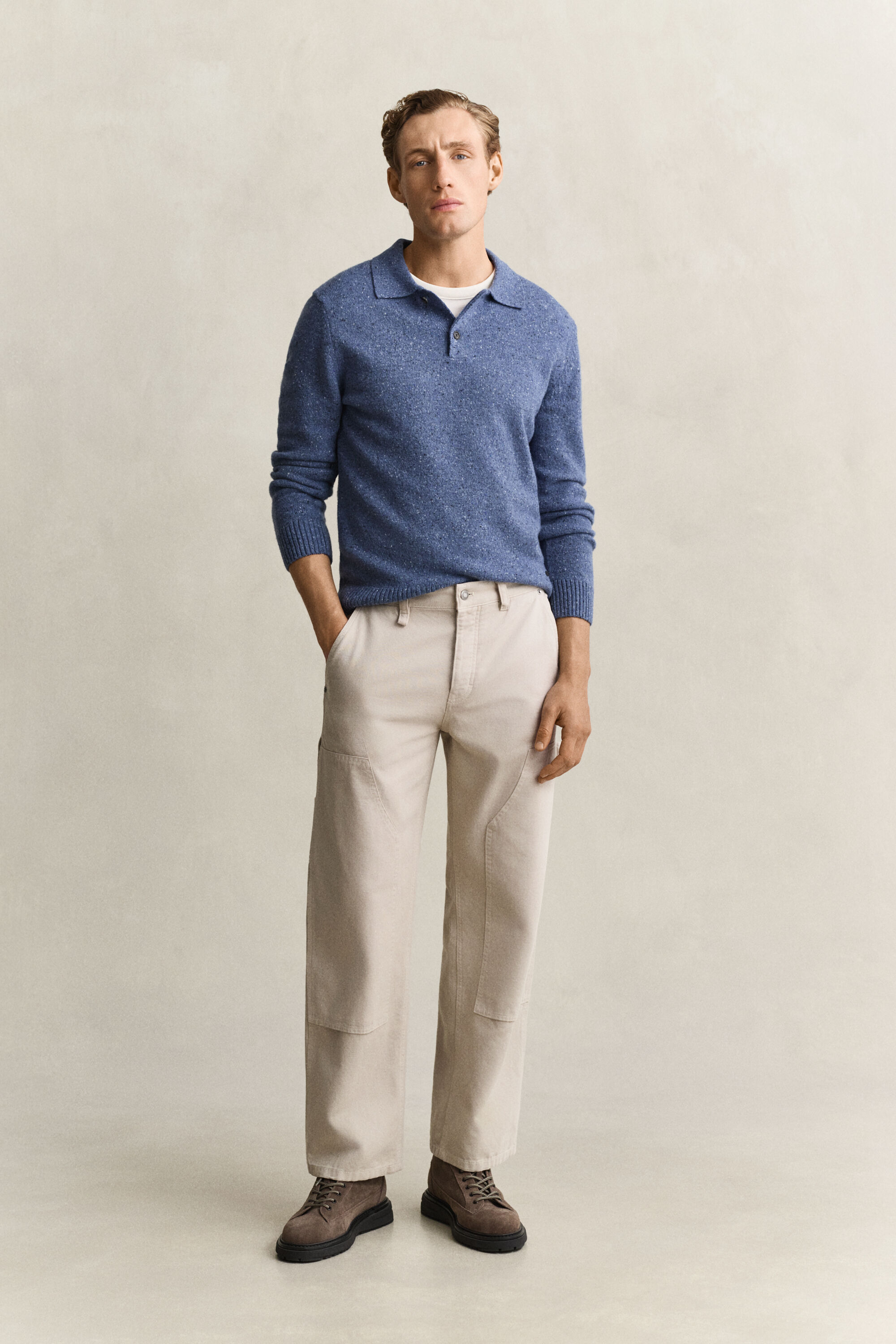 Pantalon coupe décontracté esprit charpentier