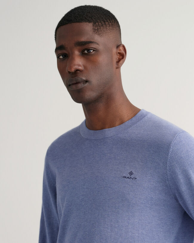 Pull ras du cou en coton et cachemire