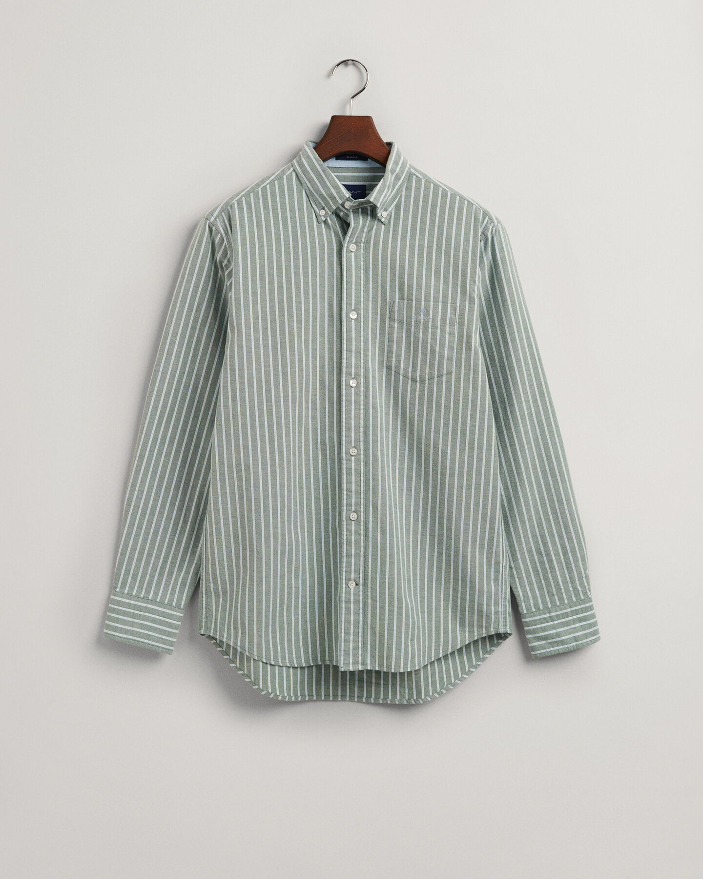 Chemise regular fit en coton Oxford l&eacute;ger &agrave; rayures