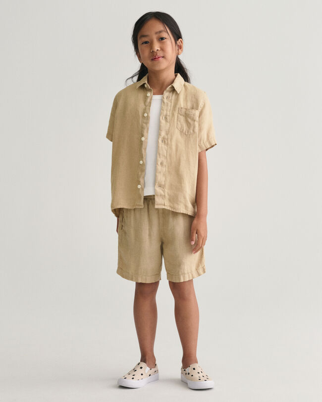 Chemise &agrave; manches courtes en lin Kids