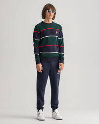 Pull ras du cou &agrave; rayures Banner Shield