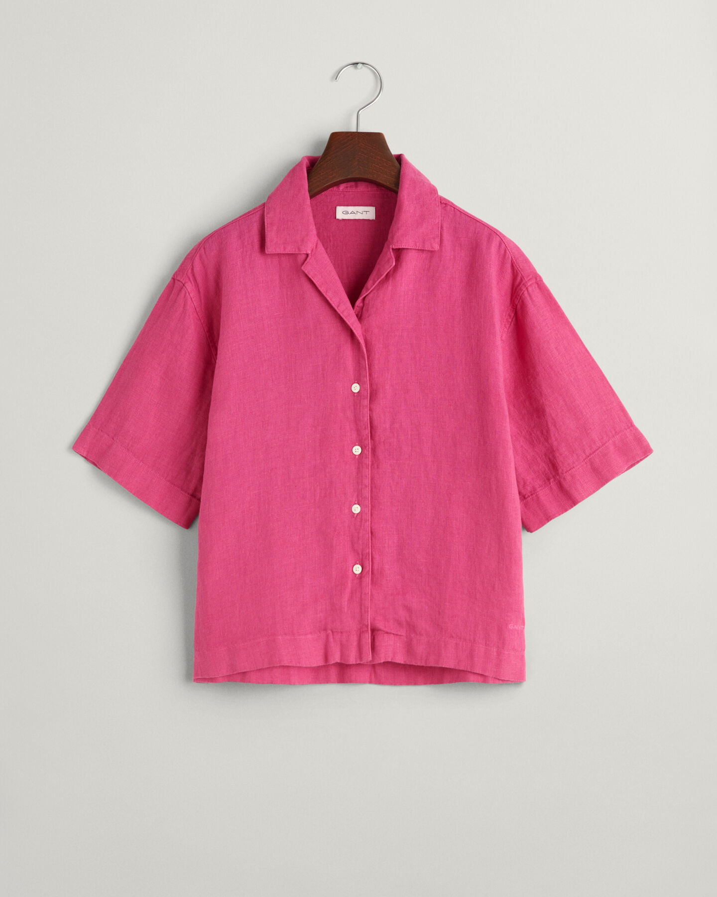 Chemise boxy en lin &agrave; manches courtes Teen Girls