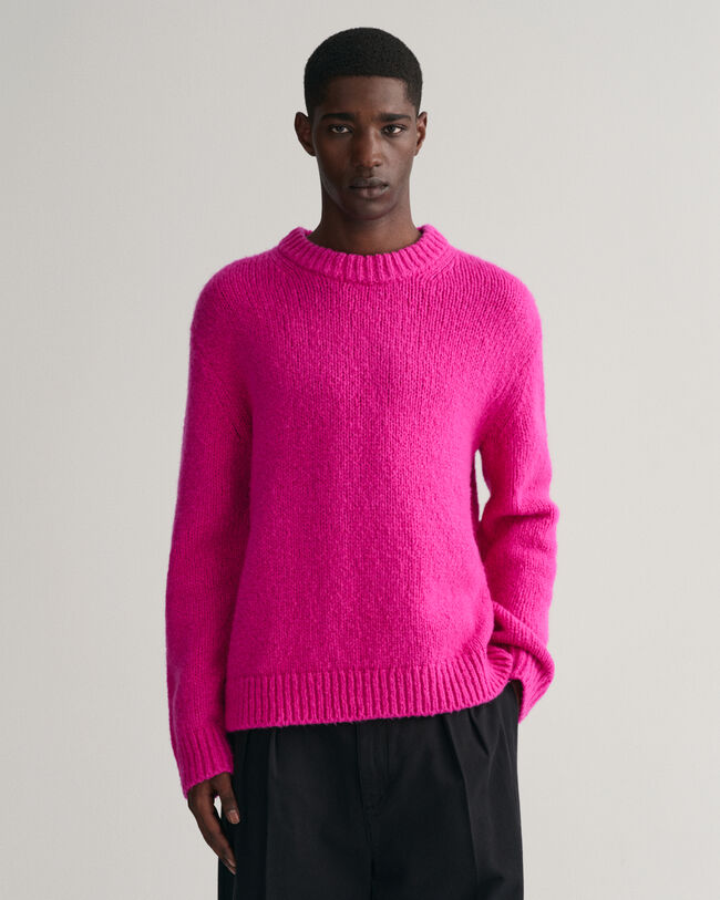 Pull ras du cou en laine bouclée