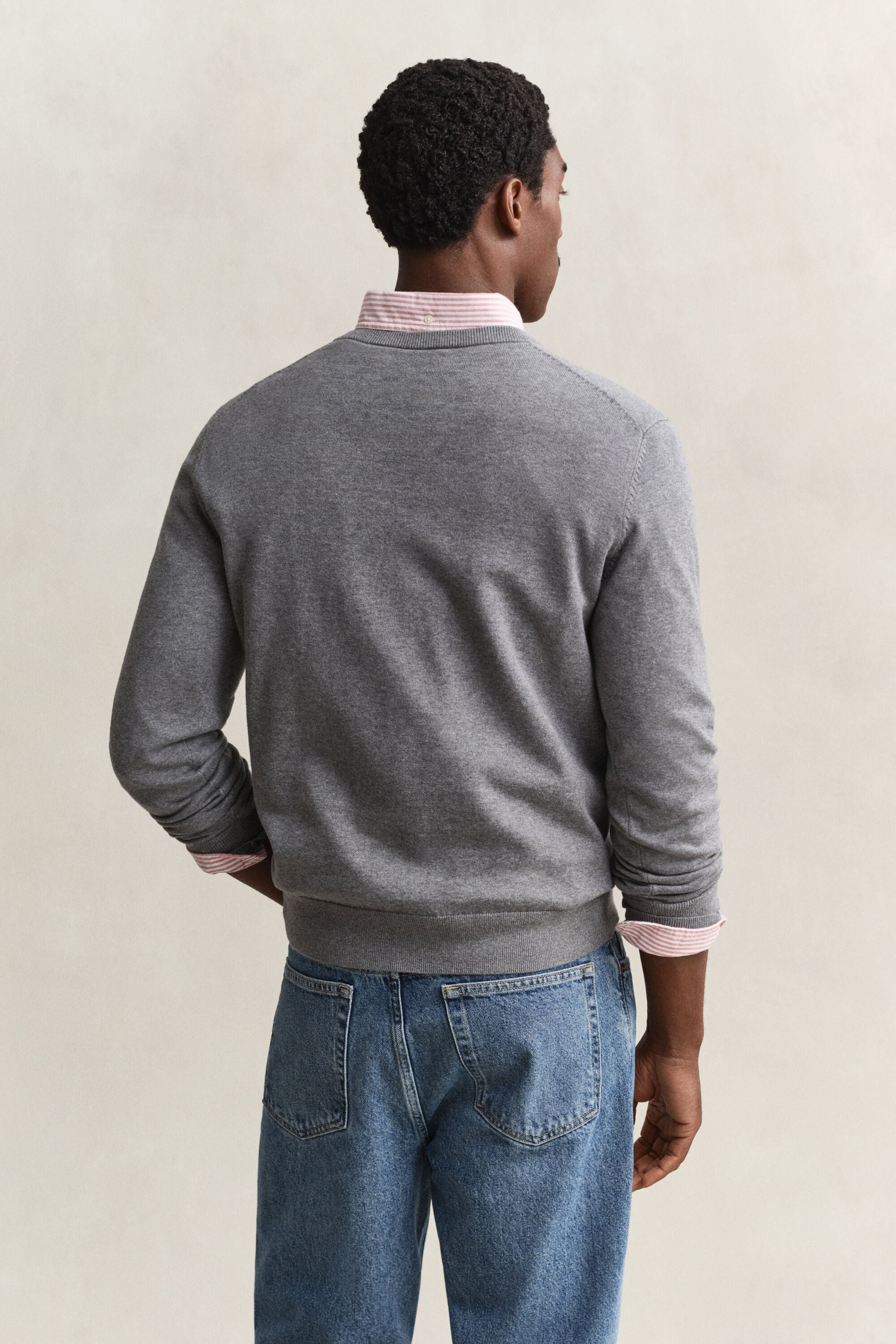 Pull col V en coton