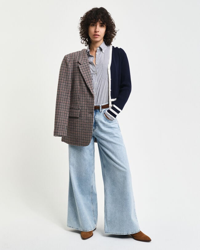 Cardigan col V avec finitions contrastantes