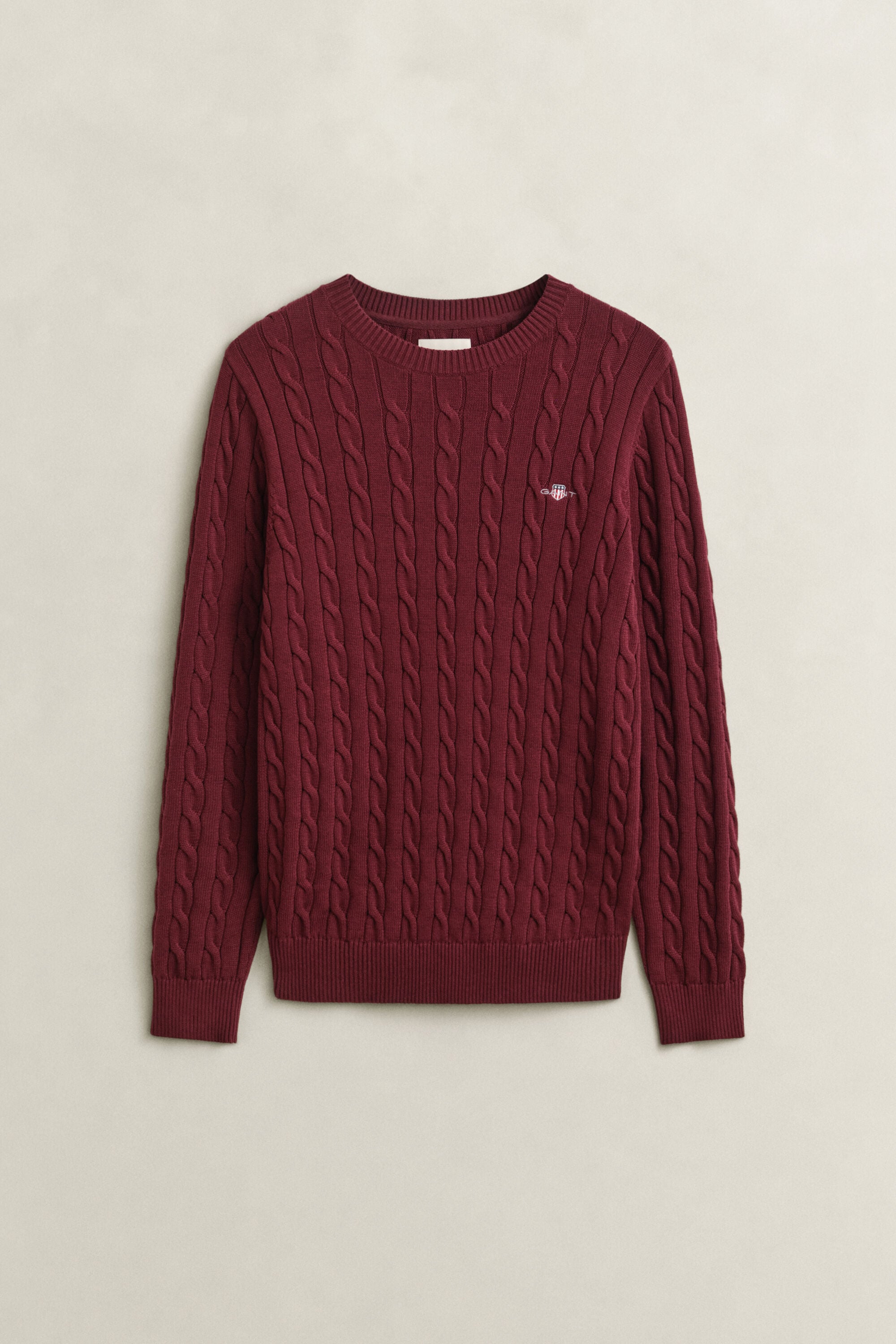 Pull col rond en maille de coton torsadée