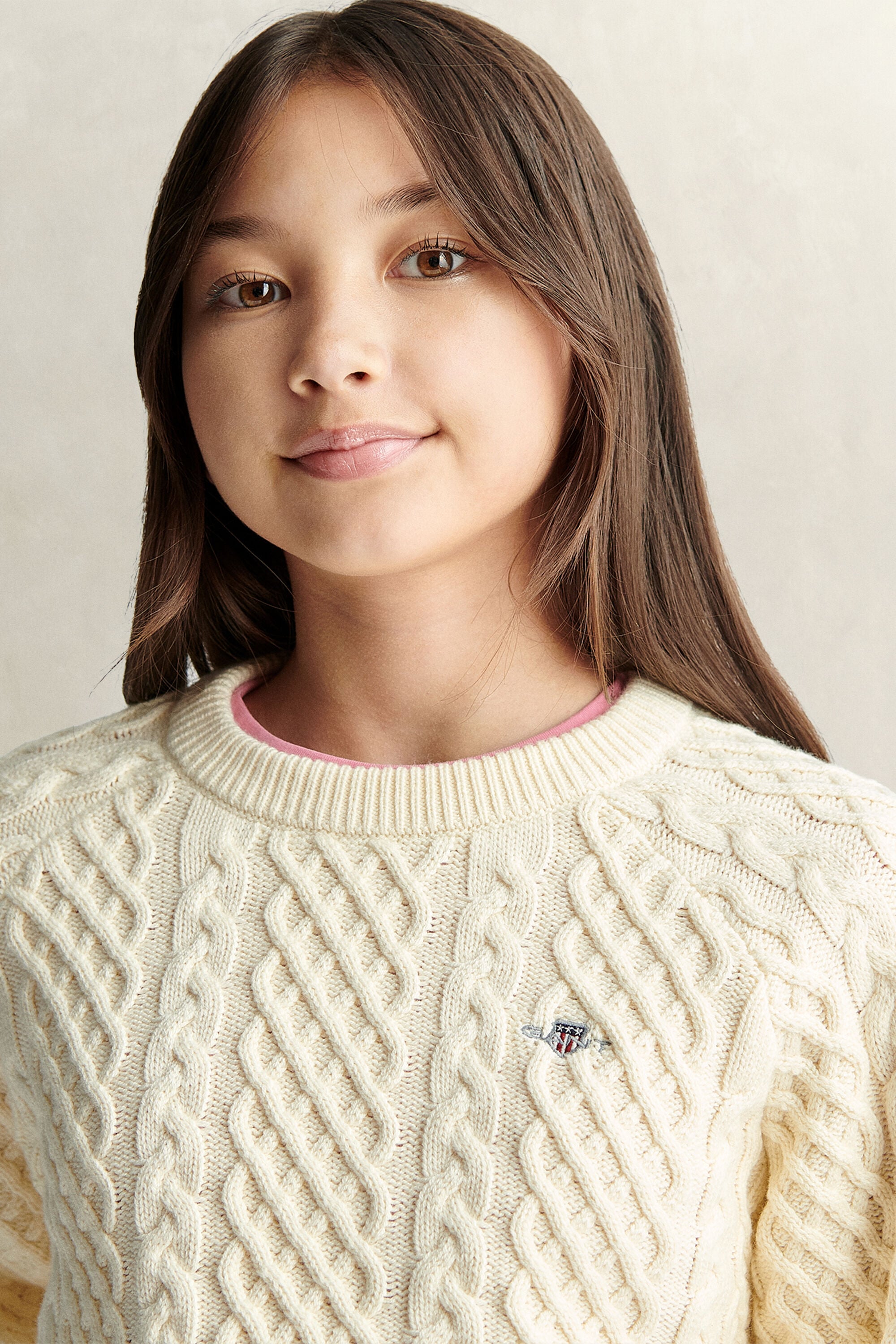 Pull en maille à torsades épaisses Ado Fille