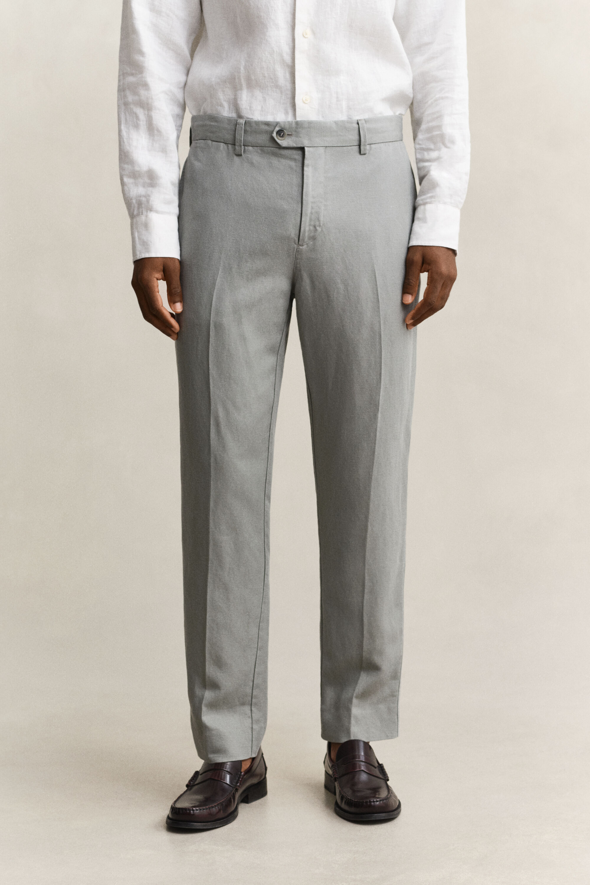 Pantalon de costume en lyocell et lin