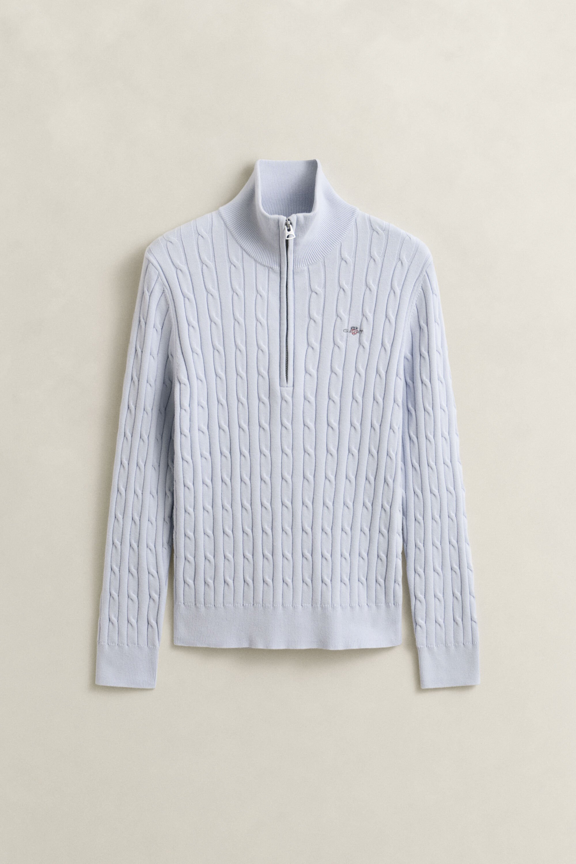 Pull à demi-zip en maille torsadée