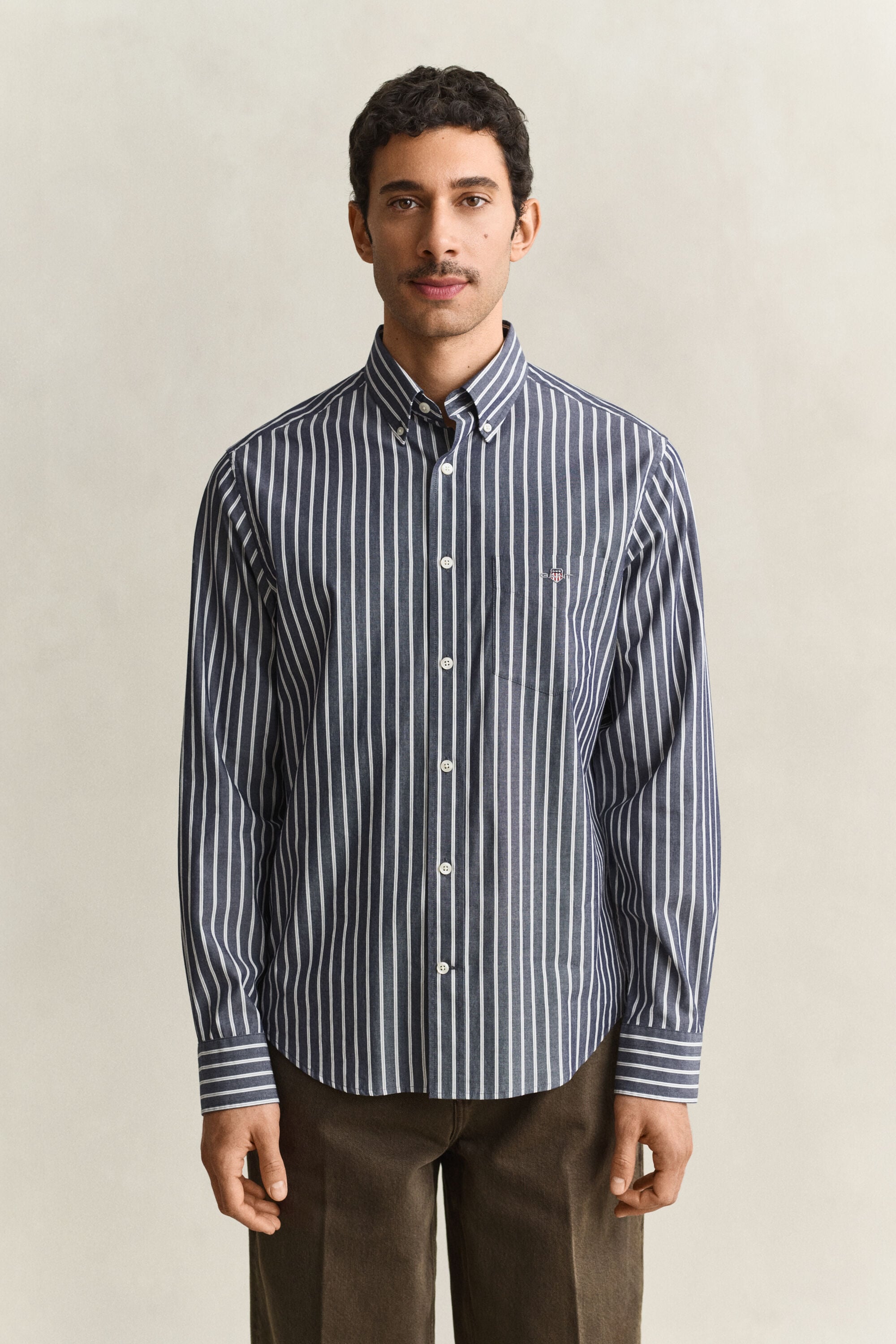 Chemise en popeline à rayures
