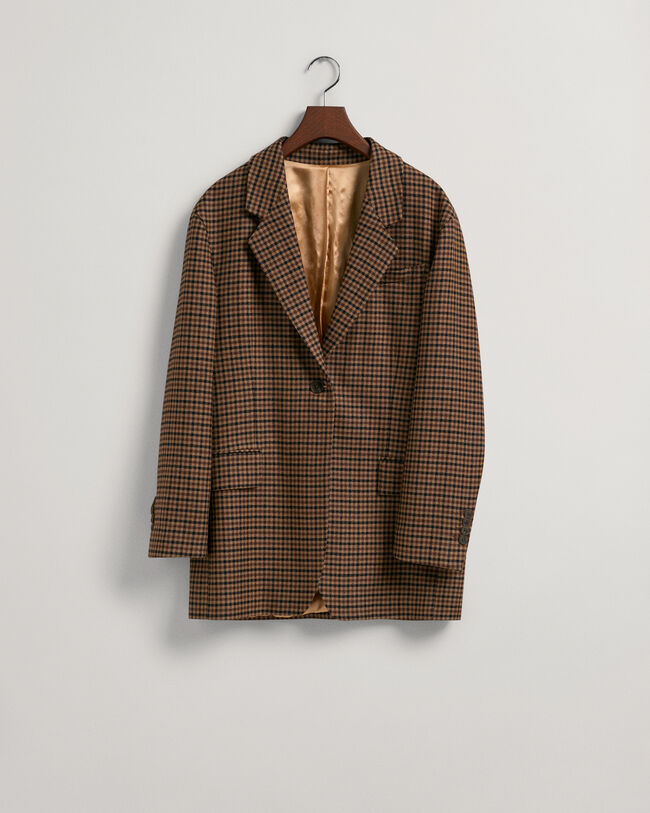 Veste blazer ultra ample à carreaux