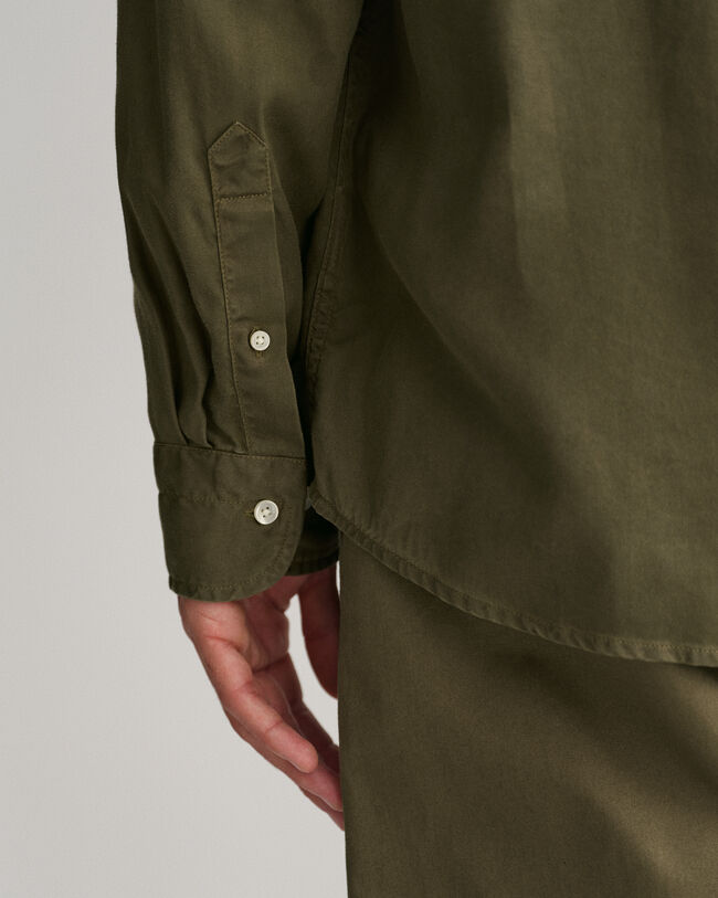 Chemise regular fit en lyocell teinte en pi&egrave;ce