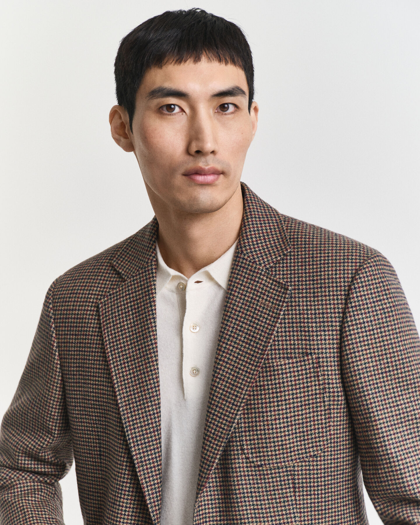 Veste blazer coupe slim à motif pied-de-poule