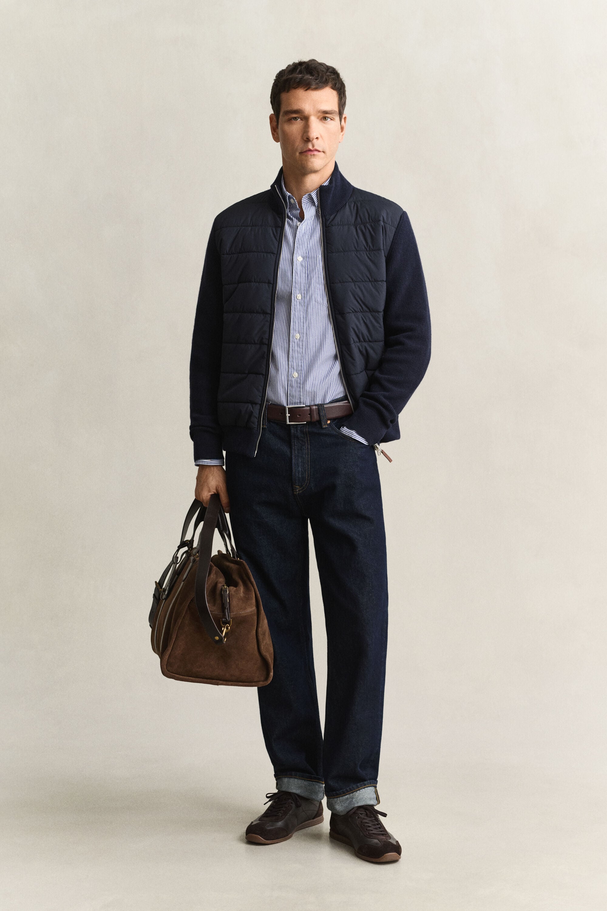 Cardigan zippé hybride