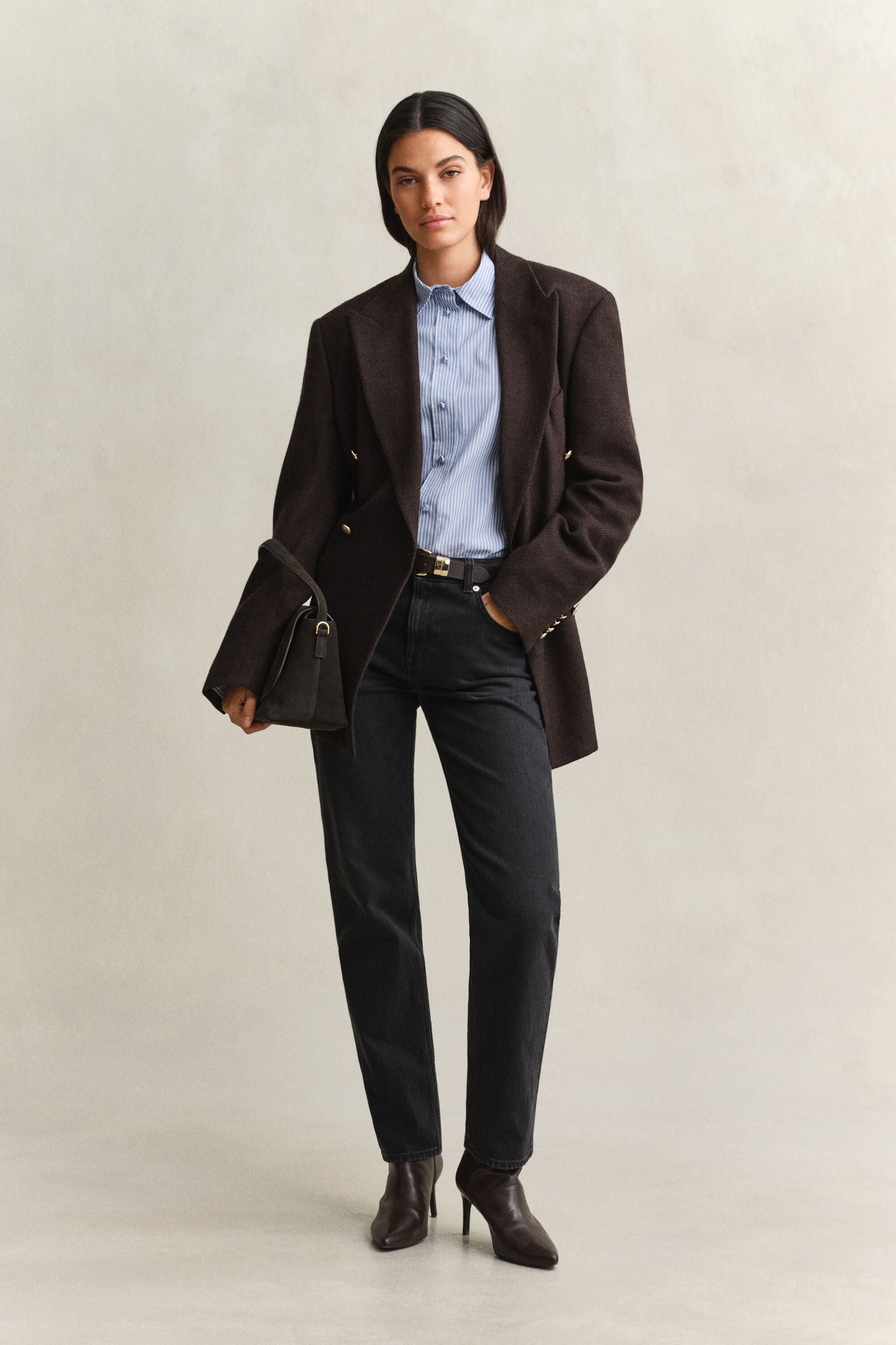 Chemise rayée avec empiècement