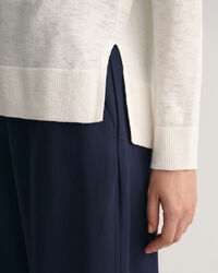 Pull col V en lin mélangé