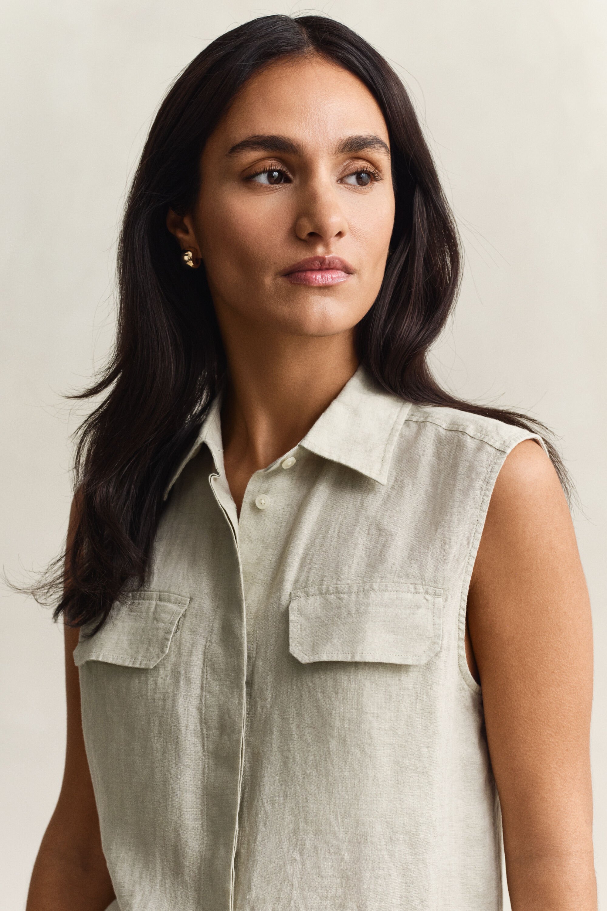 Chemise sans manches en lin