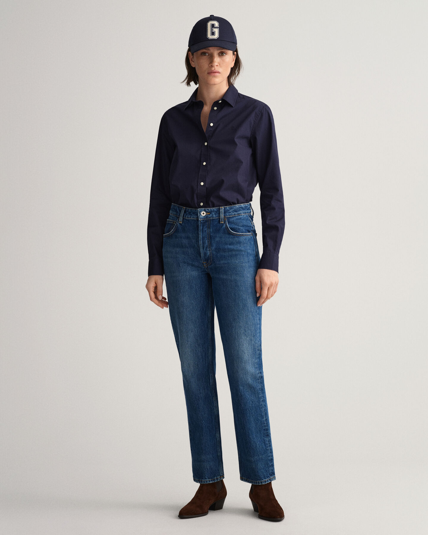 Chemise regular fit en popeline de coton