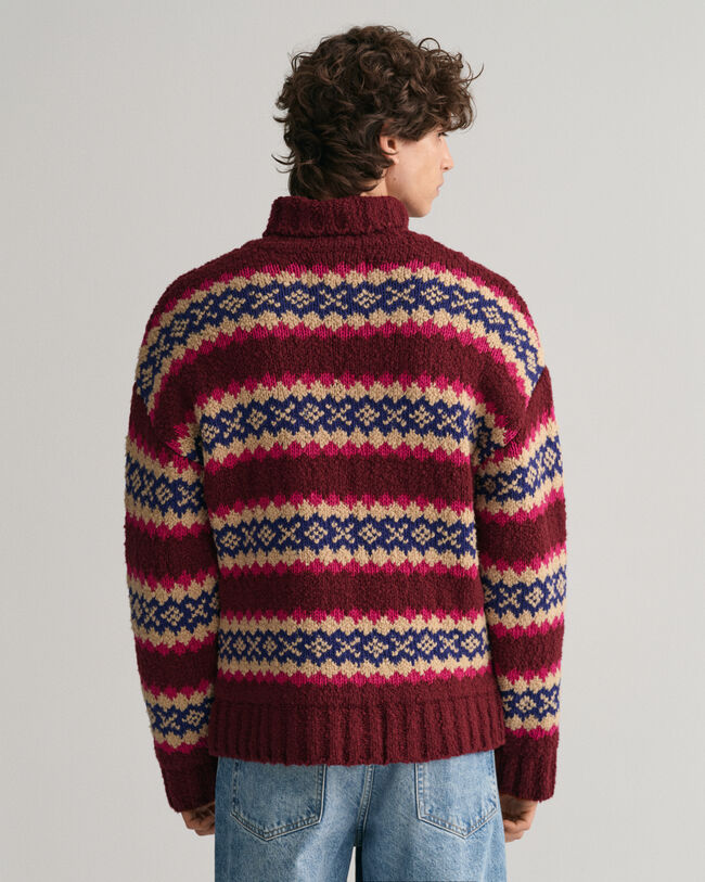 Pull à col cheminée et motif Fair Isle