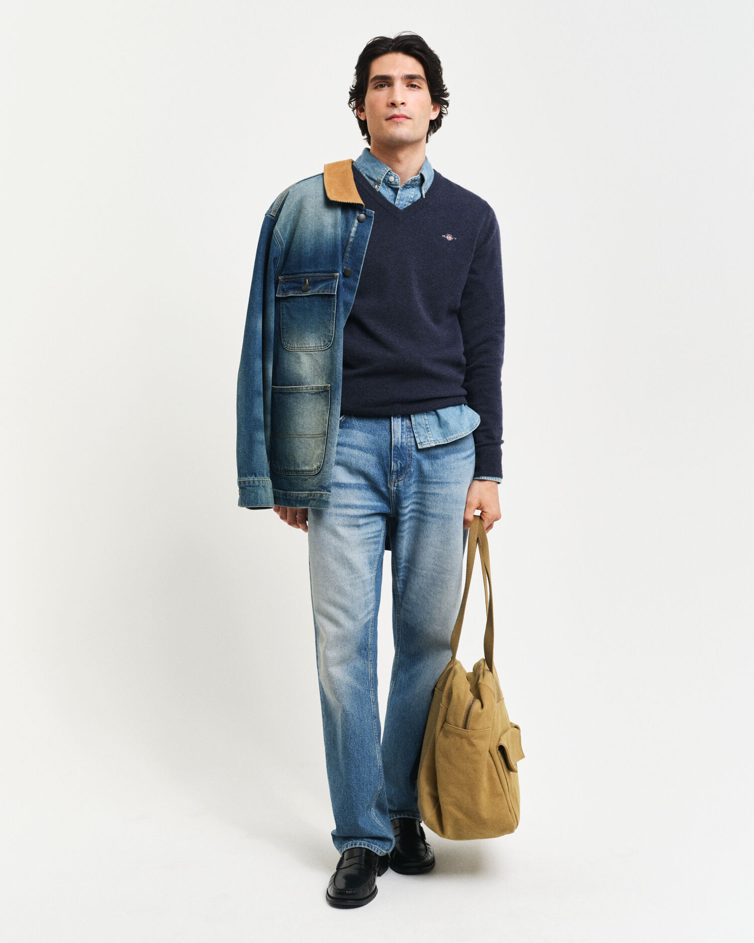 Pull col V en laine d'agneau ultrafine