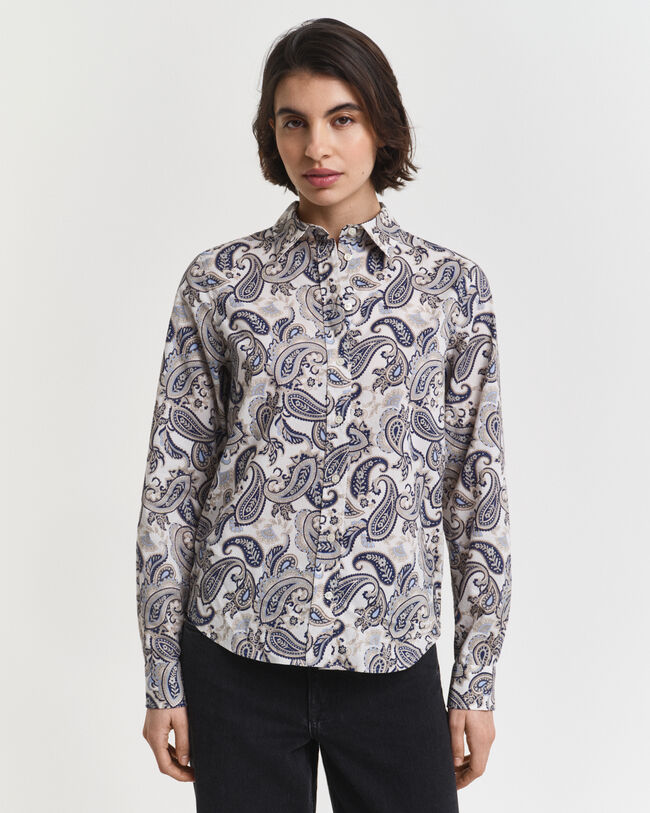 Chemise en voile de coton à motif cachemire