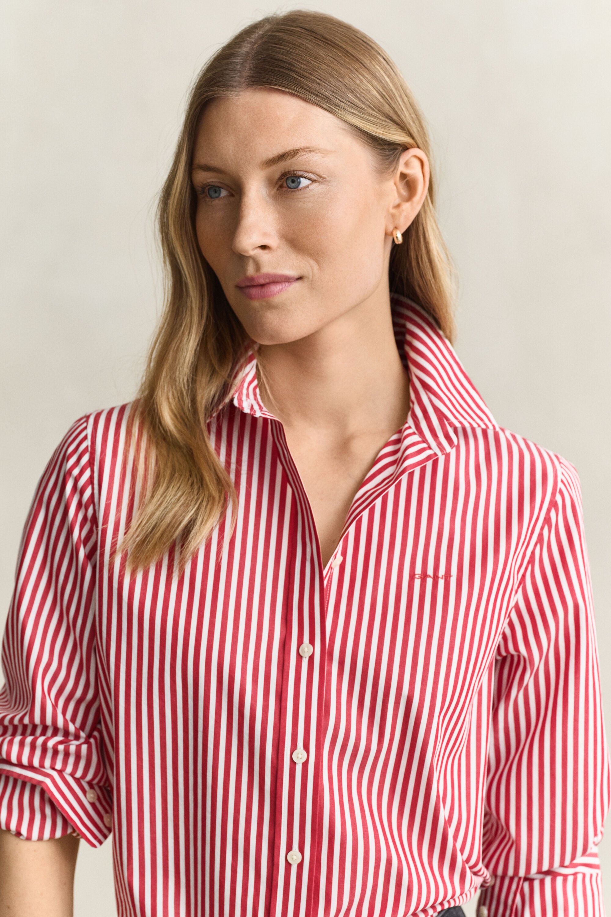 Chemise regular en popeline à rayures classique