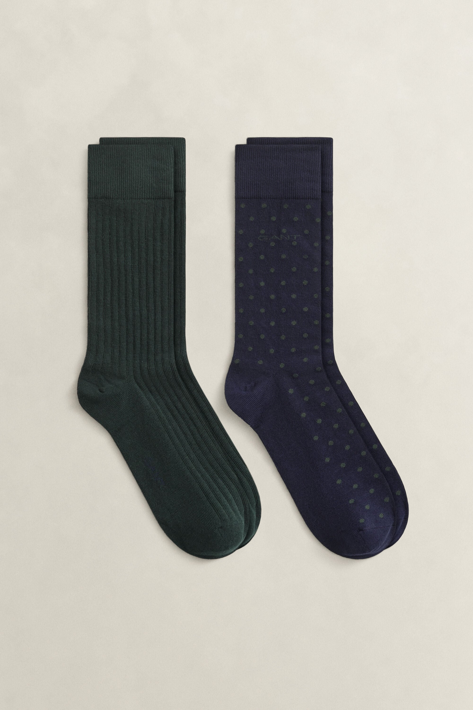 Coffret cadeau de 2 paires de chaussettes à pois et côtelées