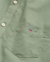 Chemise regular fit en popeline de coton &agrave; manches courtes