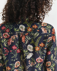 Chemise coupe regular en coton et soie à imprimé floral