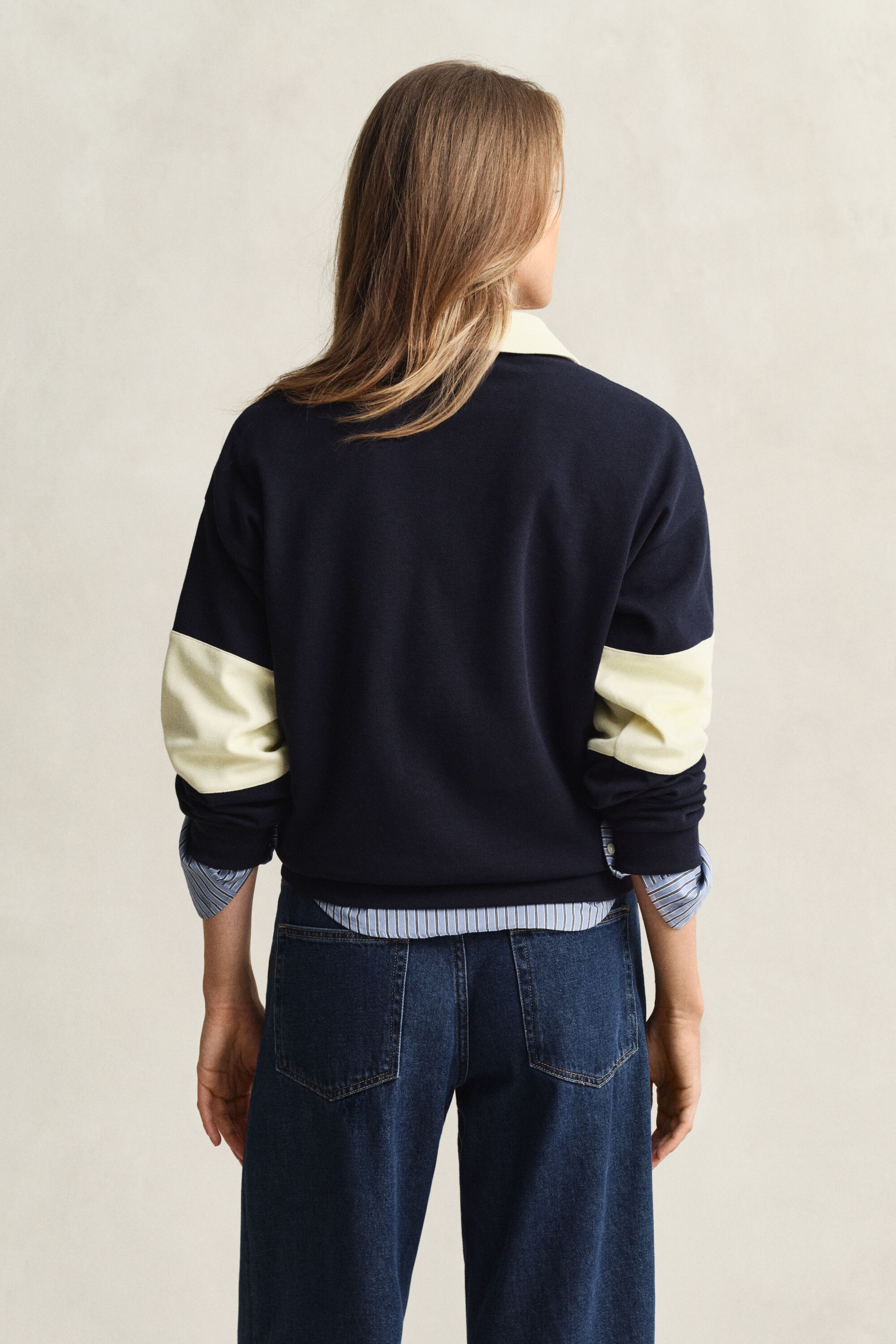 Rugger en piqué texturé à colour-block